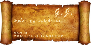 György Jakobina névjegykártya
